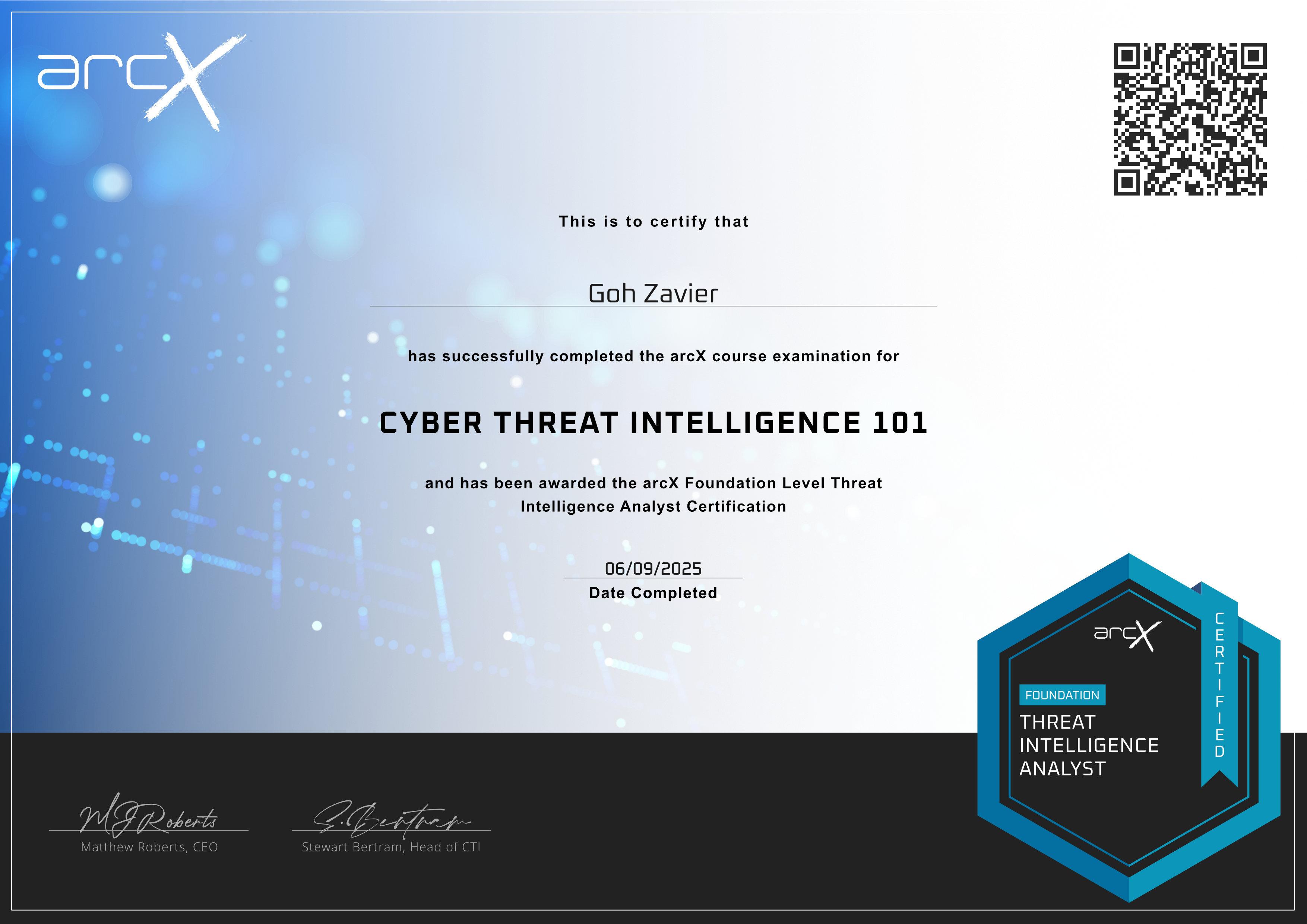 arcX Foundation Threat Intelligence Analyst